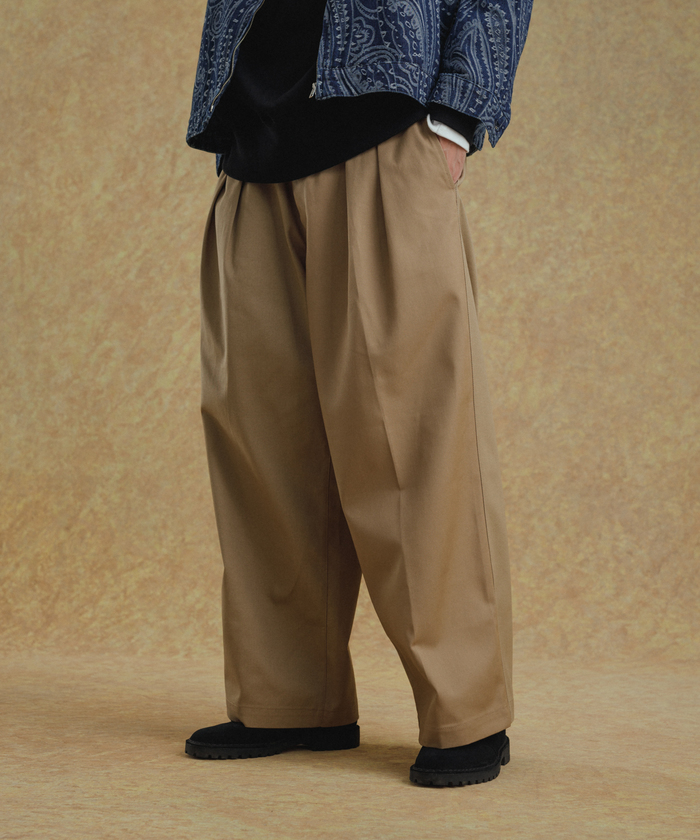 19AW graphpaper  ミリタリークロス２タックパンツ ベージュ Graphpaper(グラフペーパー) Military Cloth 2 Tucks Pants