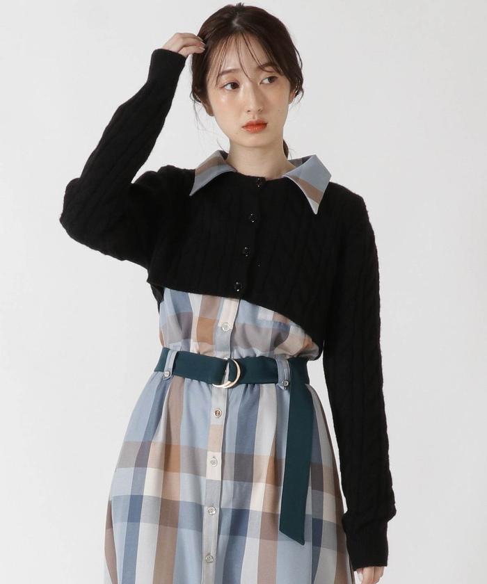 セール 70%OFF】ケーブルクロップド丈カーディガン(504899228