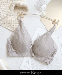 tu-hacci/着痩せブラ 小さく見せる～スリムシルエットブラ～ピオニーレース（ブラ単品）G H I カップ 補正ブラ 補正下着 ブラジャー 大きいサイズ  さらし/504510003