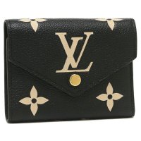 LOUIS VUITTON/ルイ ヴィトン Louis Vuitton 三つ折り財布 ポルトフォイユ ヴィクトリーヌ ミニ財布 ブラック ベージュ レディース LOUIS VUITTON /504904133