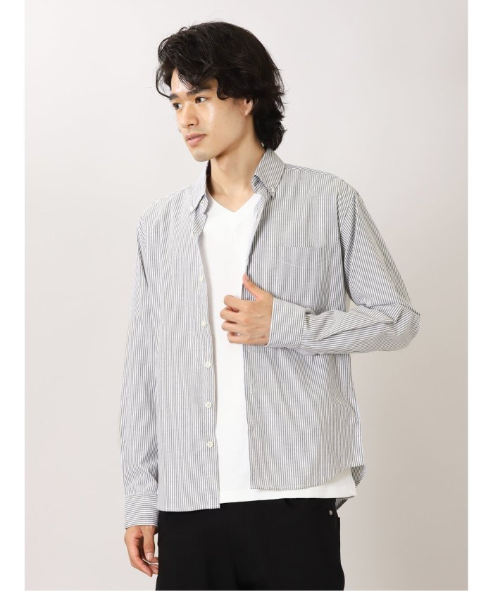 659t*美品 23区 コットン ライトダンガリー ピンタック シャツ