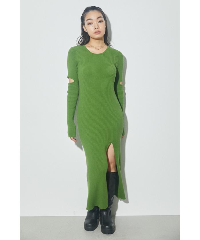 セール】SLEEVE SLIT LONG OP(504909134) | ラグアジェム(LAGUA セール】SLEEVE SLIT LONG OP(504909134) | ラグアジェム(LAGUA