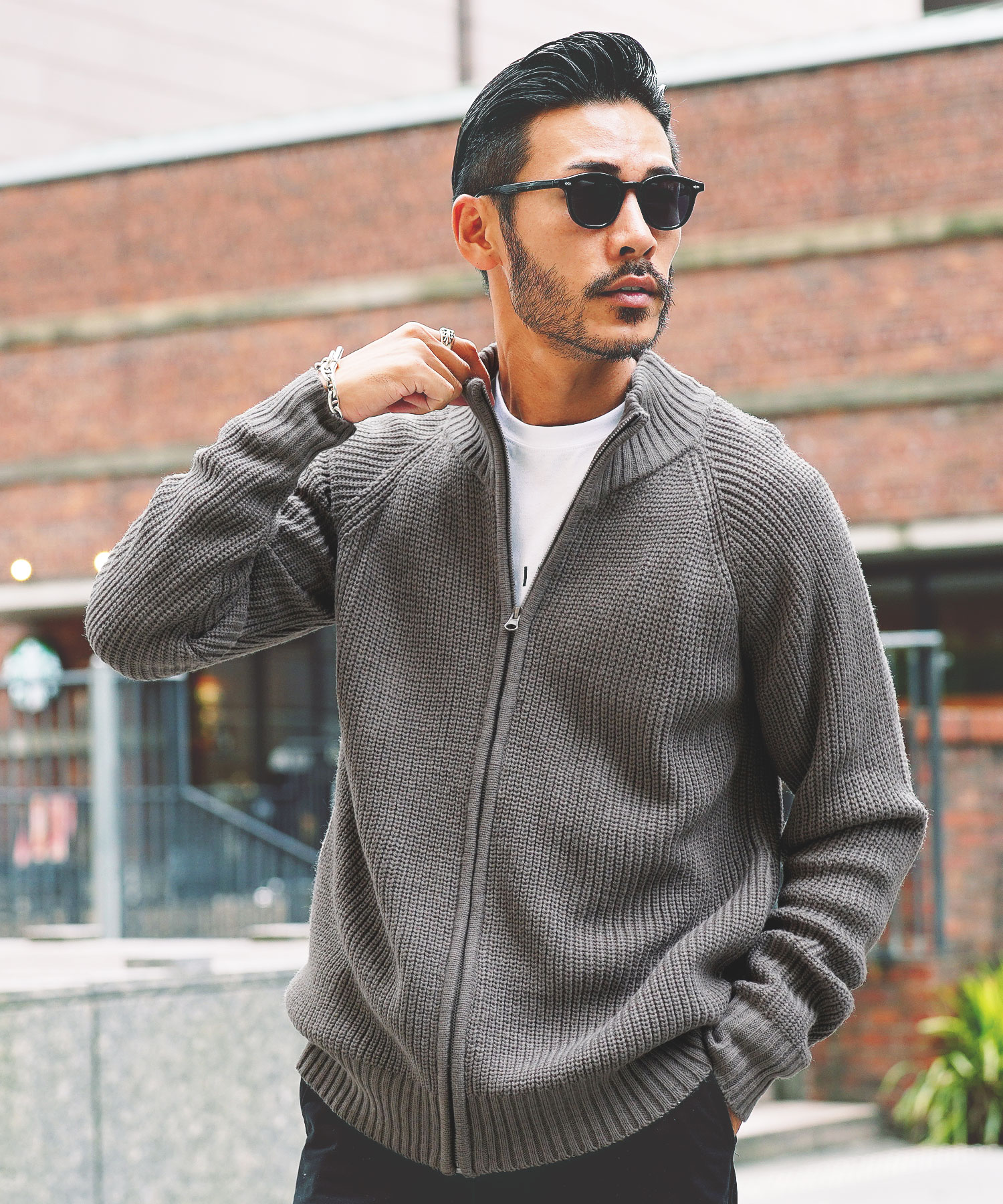 ジギーズショップ JIGGYS SHOP 畦ZIP UPニット / ニット メンズ ジギーズショップ JIGGYS SHOP 畦ZIP UPニット / ニット メンズ