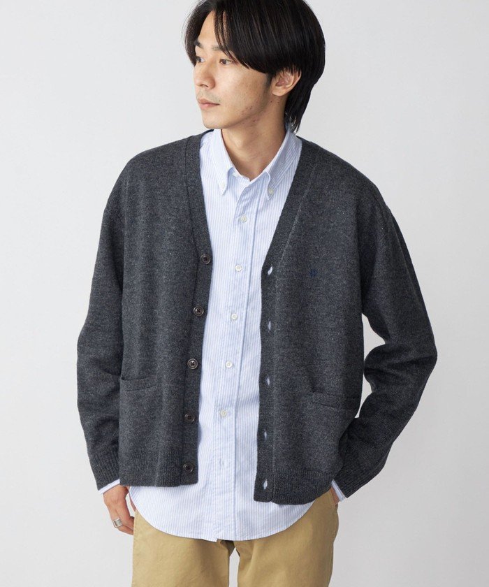 制服 カーディガン メンズスクールカーディガン 長袖 学生服 ユニセックス セーター Dk0017 通学 トップス 無地 アウター 正統派 メンズ ニット 綿100