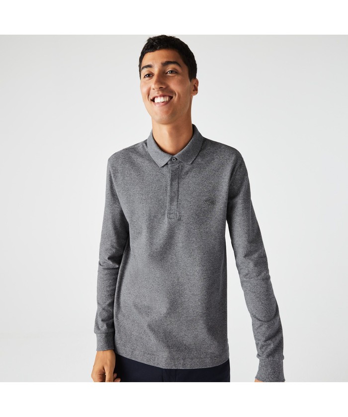 ラコステ LACOSTE 比翼フロントロングスリーブポロシャツ