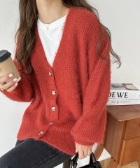 and　Me.../アンドミー andme フェザーヤーン片畦編み長袖ニットカーディガン トップス/504462209