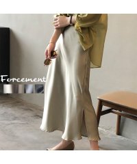 Forcement/フォースメント Forcement テクいらずで映えるサテン風ロングスカート/504907982
