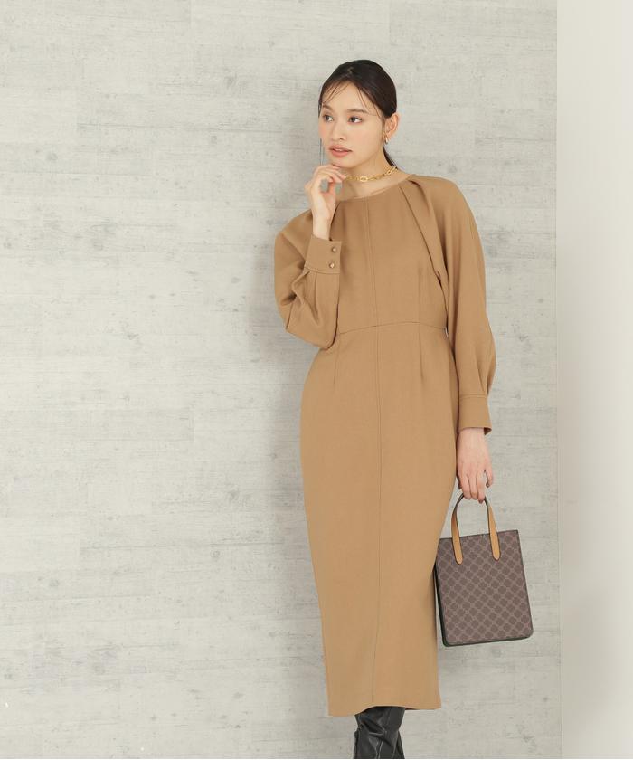 セール 50%OFF】ラグランスリーブタックワンピース(504905855 セール 50%OFF】ラグランスリーブタックワンピース(504905855