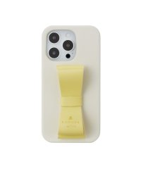 LANVIN en Bleu(Smartphone case)/Slim Wrap Case Stand & Ring Ribbon for iPhone 14 Pro[Vintage White/Lemon Yellow]/504922541