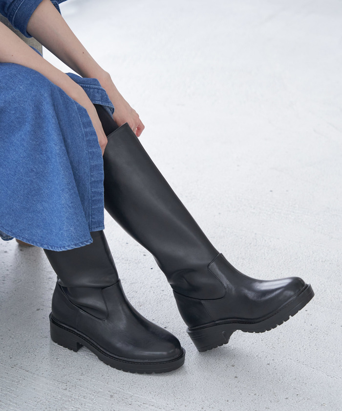 セール】【WEB限定】晴雨兼用/ボリュームソールロングブーツ(504925763
