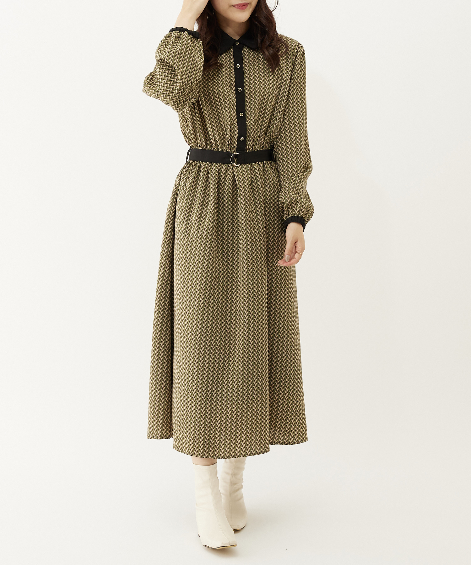 OLIVE des OLIVE ワンピース OLIVE des OLIVE（オリーブデオリーブ）の「【新色追加】開襟