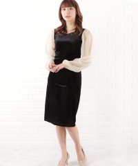 Lace Ladies/レースレディース Lace Ladies シアー袖タイトロングワンピース/504926353