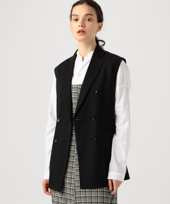 セール 50%OFF】ドレーピーストレッチ ダブルブレストジレ(504928977