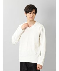 TAKA-Q/ヘリンボンジャガード Vネック 長袖 メンズ Tシャツ カットソー カジュアル インナー ビジネス ギフト プレゼント/504929728