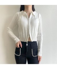 non-hedge/ノンヘッジ non－hedge ダブルZIP襟付きニットトップス/504937761