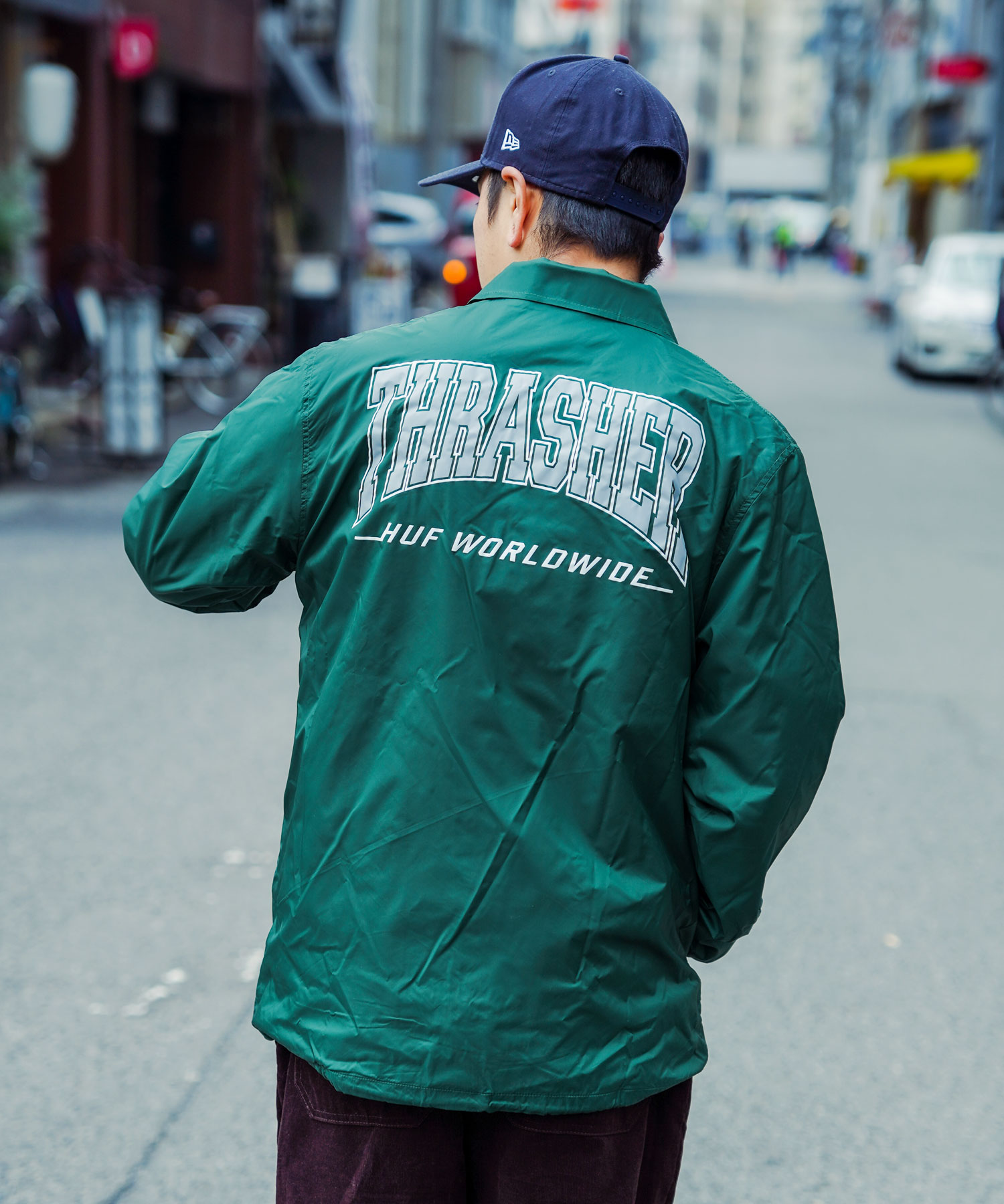 【人気コラボ】THRASHER✖️HUF コラボ　コーチジャケット