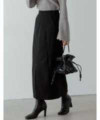 Re:EDIT/リエディ Re:EDIT [低身長サイズ有]ソフトフェイクウールフロントスリットナロースカート/504911921