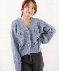 Lace Ladies/レースレディース Lace Ladies リボンショートニットカーディガン/504945713