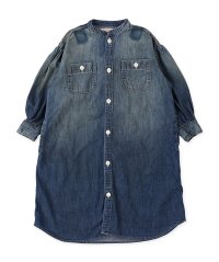 DENIM DUNGAREE/ライトオンスデニム ワーク シャツ ワンピース/504945385