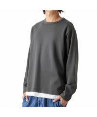 MAC HOUSE(men)/ORGABITS オーガビッツ ポンチ素材 配色フェイクレイヤードロングスリーブTシャツ QMH/03871FW－1/504940549