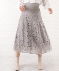 Lace Ladies/レースアップ 総レース スカート レディース ハイウエスト フレア Aライン ミモレ丈 編み上げ 秋 冬 春 きれいめ フェミニン ガーリー 上品 オフィスカジ/504951997