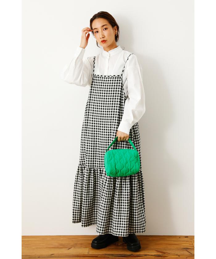 セール 40%OFF】チェックギャザーキャミワンピース(504956937