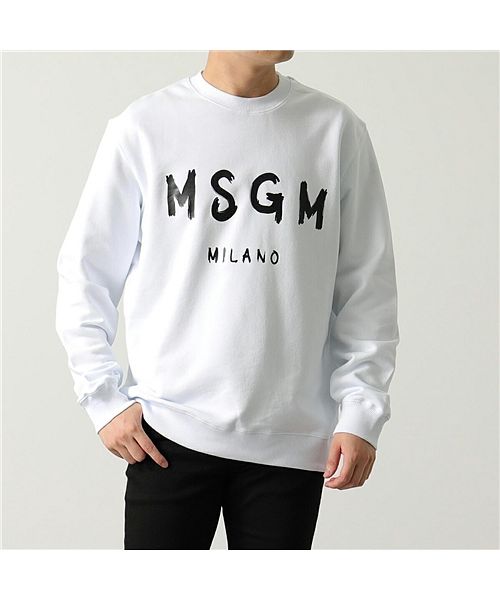 MSGM イタリア製 スウェット XS グレー系  長袖 トレーナー ロゴプリント メンズ   【220303】82cm素材