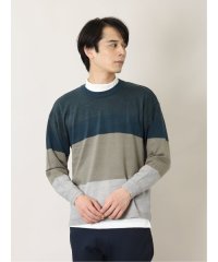 TAKA-Q/カシミアタッチ 切替クルーニット&長袖Tシャツ アンサンブル/504961512