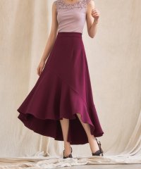 DRESS+/ドレスプラス DRESS+ フレアスカート ミモレ丈 フィッシュテール ペプラム バックゴム/504962143