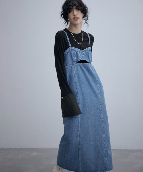 クーポン サステナブル デニムビスチェワンピース アダム エ ロペ Adam Et Rope D Fashion