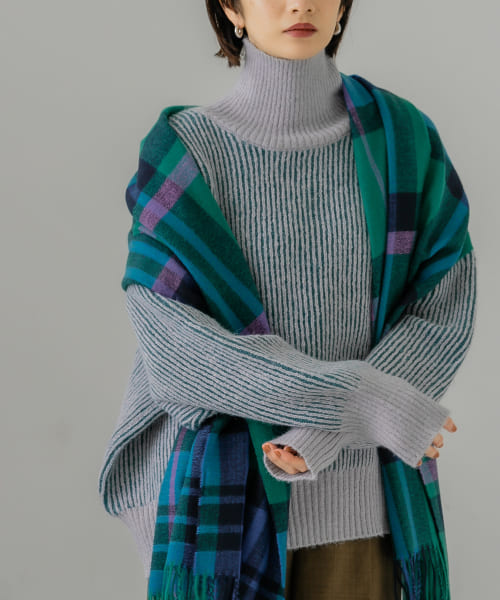 セール】『WEB/一部店舗限定』リブ配色ハイネックニット(504964850) | ケービーエフ(KBF) - d fashion