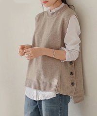 Doux Belle/ドゥー ベル Doux Belle ニットセーター タンクトップ レディース 秋 冬 春 トップス Uネック ノースリーブ プルオーバー 無地/503702265