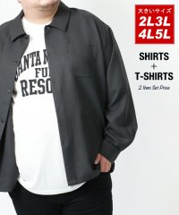 MARUKAWA/【セット商品】大きいサイズ 2L 3L 4L 5L 長袖シャツ＆インナー アンサンブル メンズ カジュアル シャツ 半袖 Tシャツ/504964337