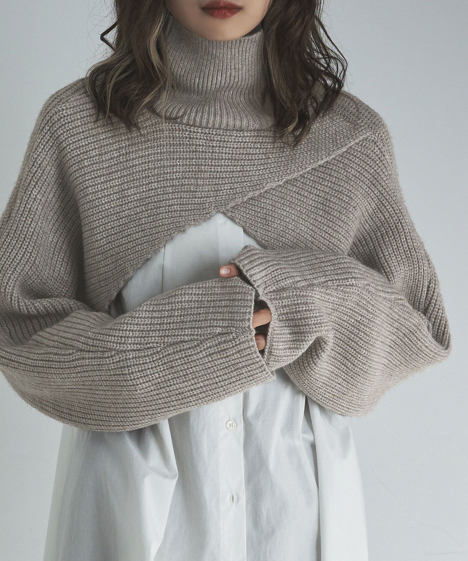 2way Turtleneck bolero knit