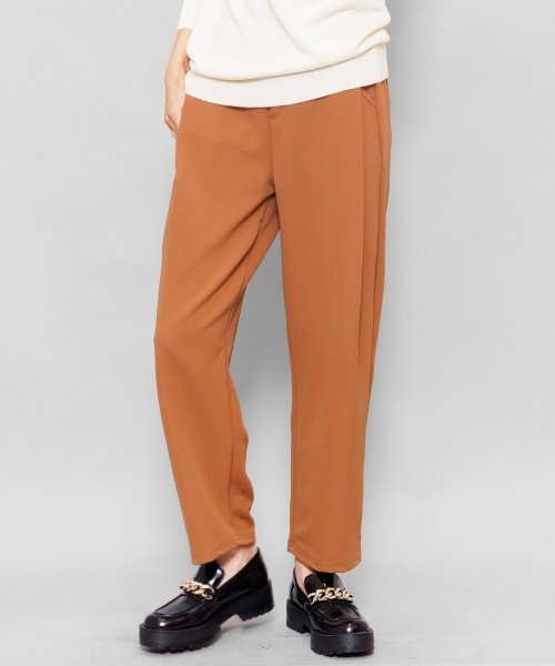 セール19 Off タックワイドパンツ レディース ボトムス ジャージ素材 ウエストゴム パンツ 無地 ミリアンデニ Mili An Deni D Fashion