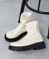SFW/5cmヒール レディース メンズ 靴 ワンピース 韓国ファッション ストレッチ ショートブーツ 厚底ブーツ☆9087/504972062