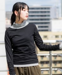 atONE/くしゅタートルネック指穴ロングTシャツ ロンt  丸首 Tシャツ 秋 春コーデ レディース カジュアル ビッグサイズ 体型カバー ビッグシルエット 大きいサイズ/504973299