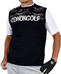 COMONGOLF/【COMONGOLF】クルーネック迷彩切替ゴルフニットベスト(CG－BS239)/504975228