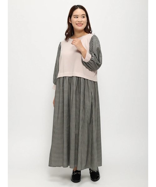 WEB限定】フェイクレイヤードチェック柄ワンピース(504977228) | リジェイアンドスプル(Re-J&SUPURE) - d fashion WEB限定】フェイクレイヤードチェック柄ワンピース(504977228) | リジェイアンドスプル(Re-J&SUPURE) - d fashion