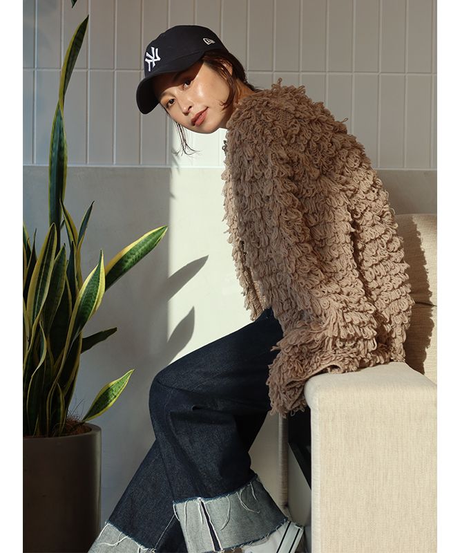 クレドナ CREDONA Boyfriendカーデ （BROWN）