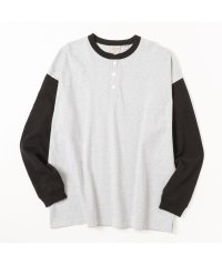 MAC HOUSE(men)/Goodwear グッドウェア ヘンリーネック袖配色スーパービッグシルエット ロングスリーブTシャツ 2W7－62207/504978571