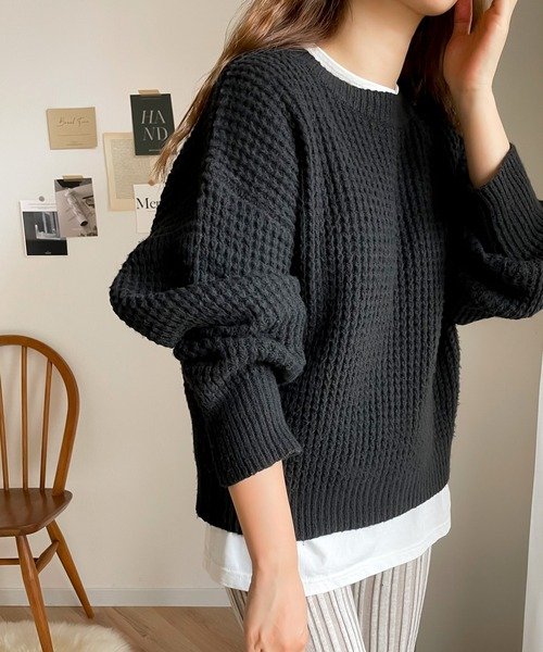 セール12%OFF】《JaVaジャバ コラボ》シンプルの銘品。ミックスカラー糸ワッフルニットプルオーバー(504985749) | クラシカルエルフ(Classical Elf) - d fashion セール12%OFF】《JaVaジャバ コラボ》シンプルの銘品。ミックスカラー糸ワッフルニットプルオーバー(504985749) | クラシカルエルフ(Classical Elf) - d fashion
