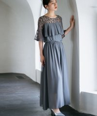 DRESS+/ドレスプラス DRESS+ 胸元フリルのレースドレス・結婚式ワンピース・お呼ばれパーティードレス/502882484