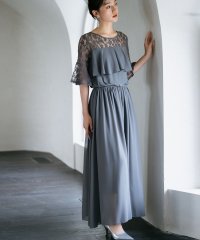 DRESS+/胸元フリルのレースドレス・結婚式ワンピース・お呼ばれパーティードレス/502882484