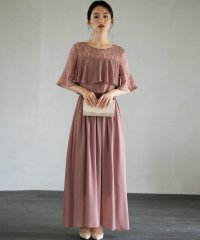 DRESS+/胸元フリルのレースドレス・結婚式ワンピース・お呼ばれパーティードレス/502882484