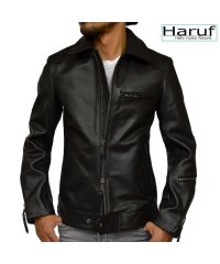 Haruf/ハルフ Haruf 本革 レザージャケット ライダースジャケット 革ジャン メンズ シングルライダース バイクジャケット カウレザー UK2MAR/504989325