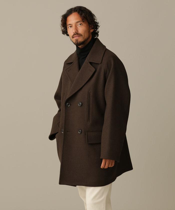 セール 60%OFF】LB.03/SUPER140'Sダブルメルトンピーコート セール 60%OFF】LB.03/SUPER140'Sダブルメルトンピーコート