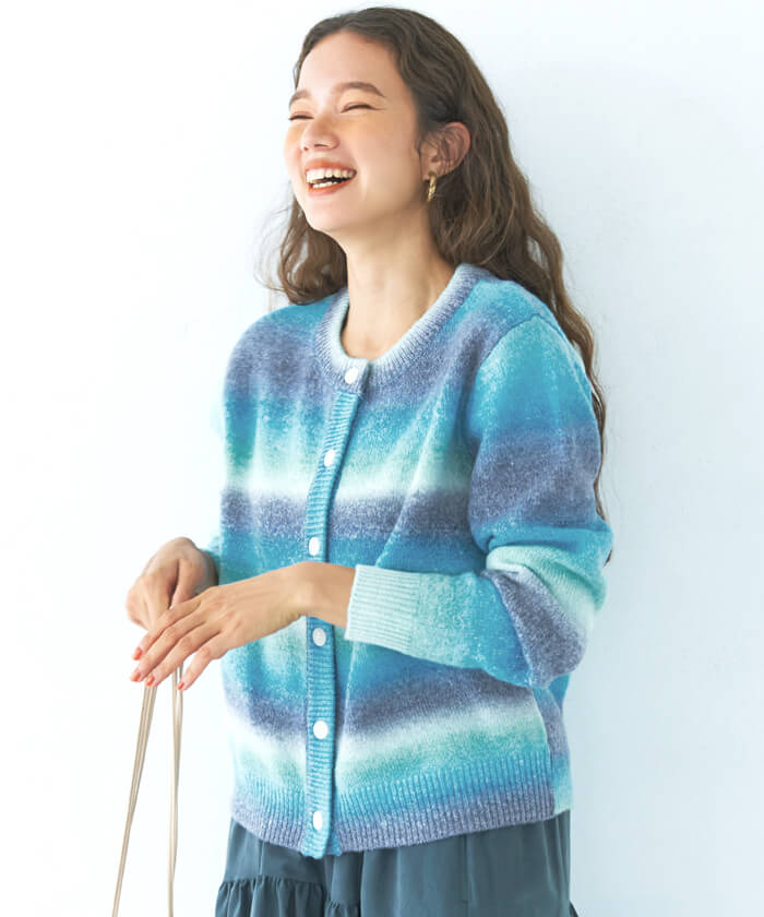 親子お揃い】グラデーションレインボーカラーニットカーディガン(504918053) | コカ(coca) - d fashion