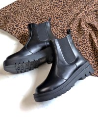 5cmヒール レディース 韓国ファッション ワンピース 靴 チェルシーブーツ 厚底ブーツ☆9082