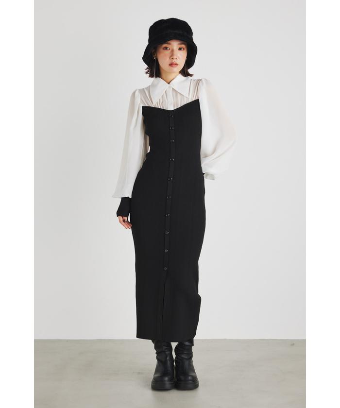 rienda - rienda タグ付き  シャツコンビニットトップ rienda シャツコンビKnit OP L/KHA1 -ファッション通販 FASHION